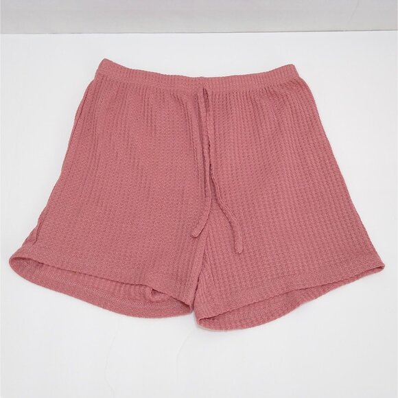 Waffle Lounge Shorts Medium Size 6 High Waist Draw Strings Comfy & Soft EUC - Picture 1 of 7